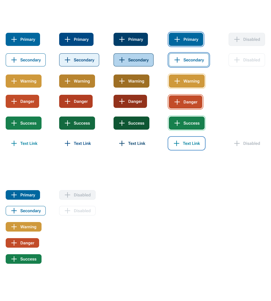 NAPAR button component variants and states